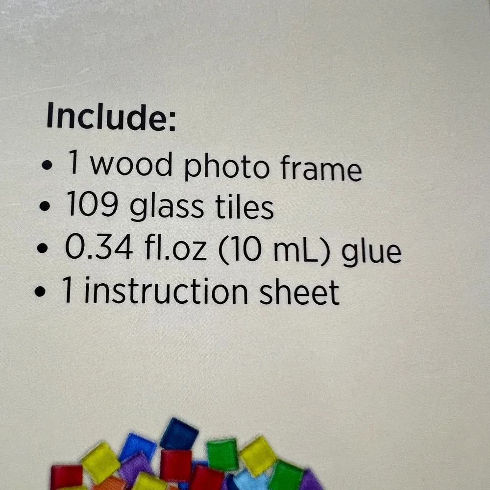 Make Shoppe Mosaic Photo Frame Kit‎ DIY Wood Glass Tile Rainbow Craft Set NEW